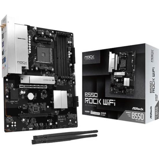ASRock Mainboard B550 Rock WiFi - ATX - Socket AM4 - AMD B550