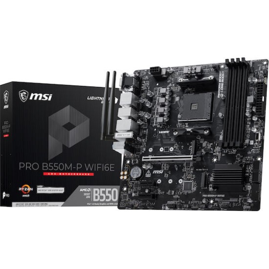 MSI Mainboard PRO B550M-P WIFI6E - Micro ATX - Socket AM4 - AMD B550