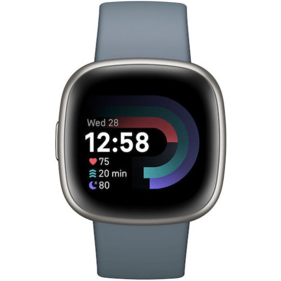 FitBit Versa 4 Fitnesstracker wasserfallblau/alu. platin